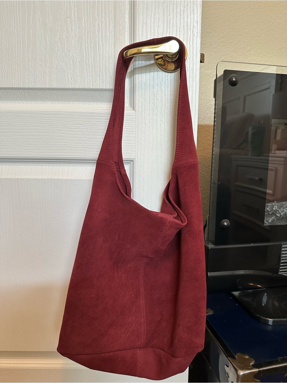 Brandy Melville Burgundy/Red Suede Bag NWOT